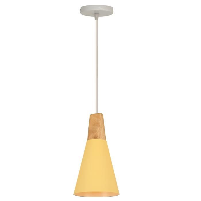 Suspension Lustre Design en Bois Modern Lampe Plafonnier Luminaire pour