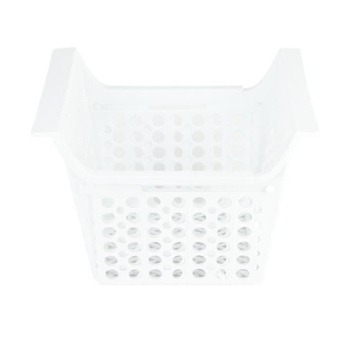 Paniers Congélateur Coffre Empilables - Lot De 3 Organisateurs 37x19x14cm Blanc