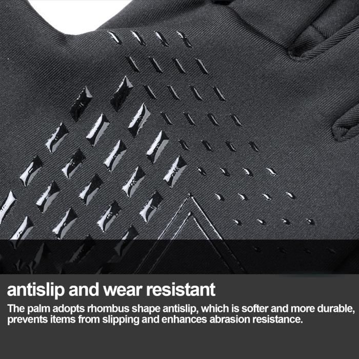 Gants D'hiver Tactiles - Noir Taille L, Coupe-vent, Respirants, Pour écran Tactile, Polyvalents (vélo, Ski, Randonnée)