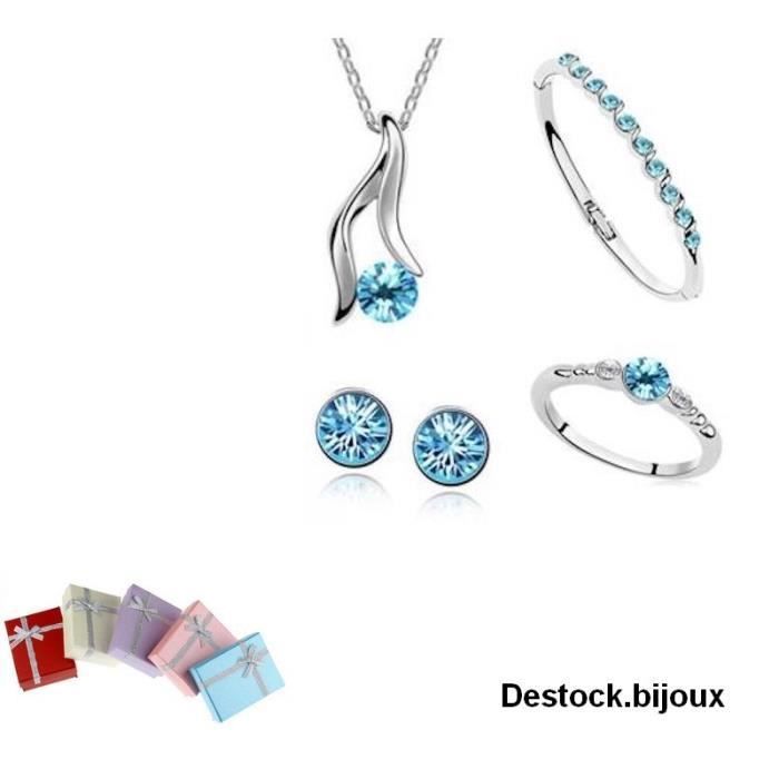 Parure Bijoux Avec Bracelet Bague Cristal Swarovsk Parure Bijoux Avec Bracelet Bague Cristal Swarovsk