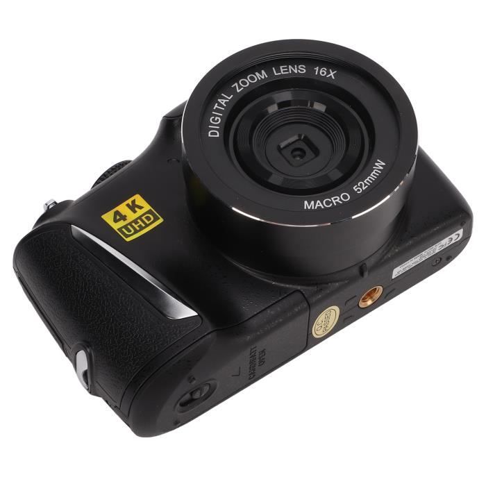 Tbest Caméra de vlog 4K CD‑R3 Appareil Photo Numérique 4K Caméra Vidéo Ultra HD 48MP Caméra de Vlog avec Zoom Numérique 16X