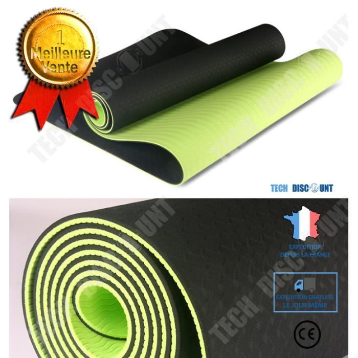 Tapis de yoga tpe menthe - antiderapant ecologique