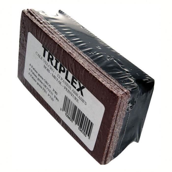 Patin - TIVOLY - Cale à poncer velcro + 12 patins assortis - Bois, métal