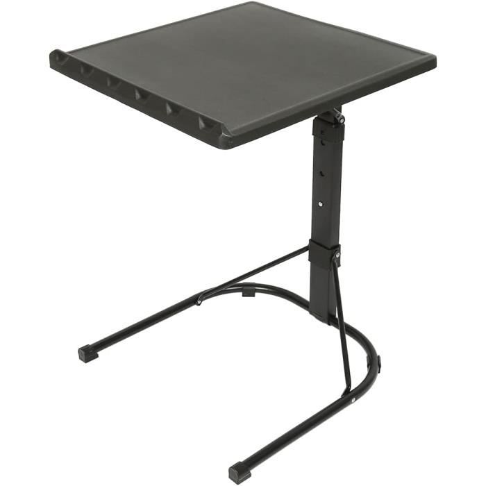 Table De Lit Réglable Pour Ordinateur Portable - Bureau Pliable Avec Roulettes - Noir