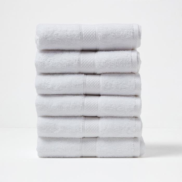 Serviette de toilette Luxe 100% coton blanc 500 g 50x100 cm (le