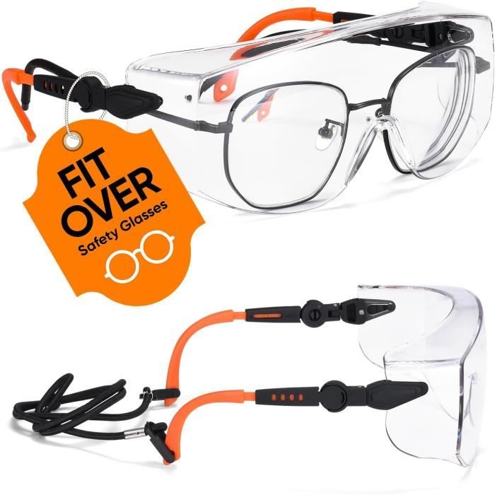 Lunettes De Travail Avec LED Intégrée Rechargeable USB-C - Anti-Buée, Protection Poussière/Vent - 2
