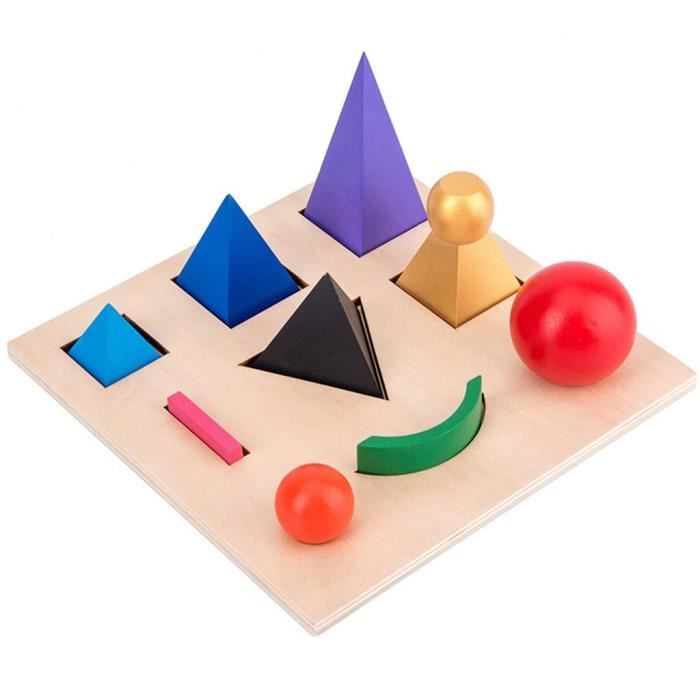 Jeu De Correspondance De Formes Géométriques - Puzzle éducatif Pour Enfants, 32 Blocs Colorés, 30 Cartes - 18.5x17x5.5 Cm - 12