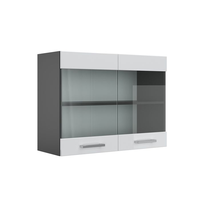Armoire en verre R-Line 80cm Blanc Haute brillance/Anthracite Vicco 34914