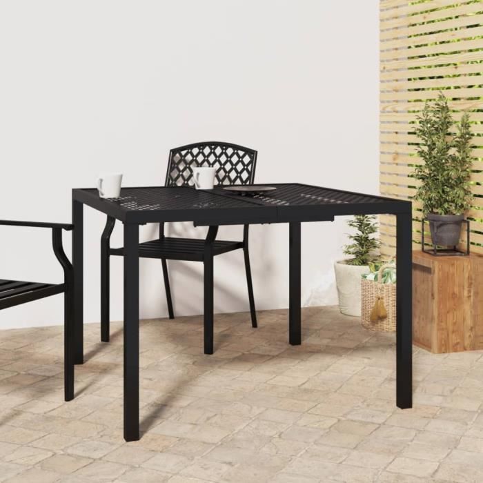 vidaXL Table de jardin 100x100x72 cm acier 362744
