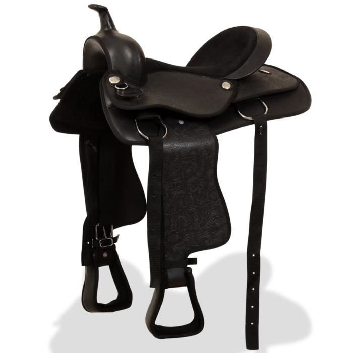 Sacoche De Selle Western En Cuir Véritable Noir - Alfalah International - Neuf