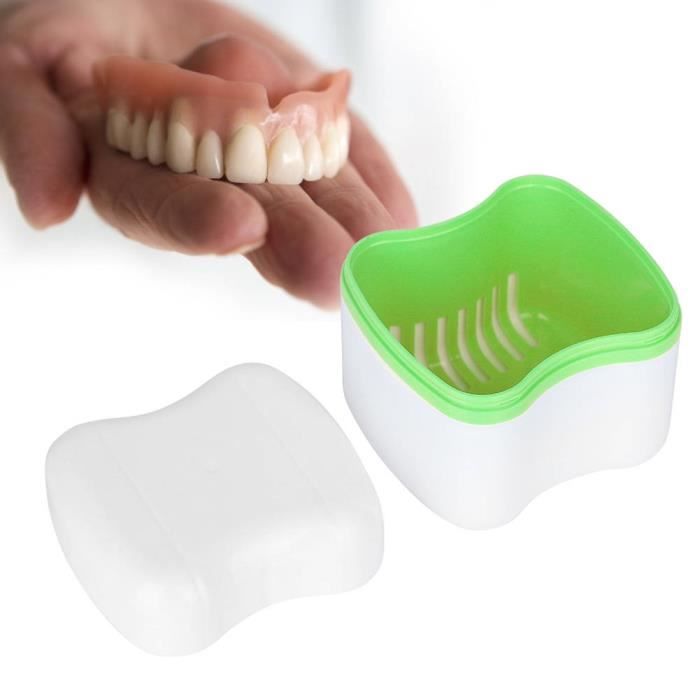 azur Sunzhenhao Boîte de rangement en plastique pour dentiers et faux dents 