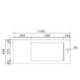 Lavabo Suspendu Rectangulaire, 120x49,5 cm, Composite Blanc Mat, Feel-1