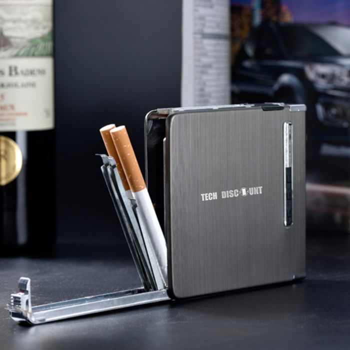 Yosemy Étui à Cigarettes avec Briquet en Aluminium Électronique