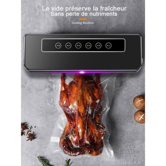 Machine Sous Vide Alimentaire 125W - Soudeuse 30 Cm, Aspiration 6,5 L/min, Rouleau Film 3 M, Pour Cuisson Sous Vide