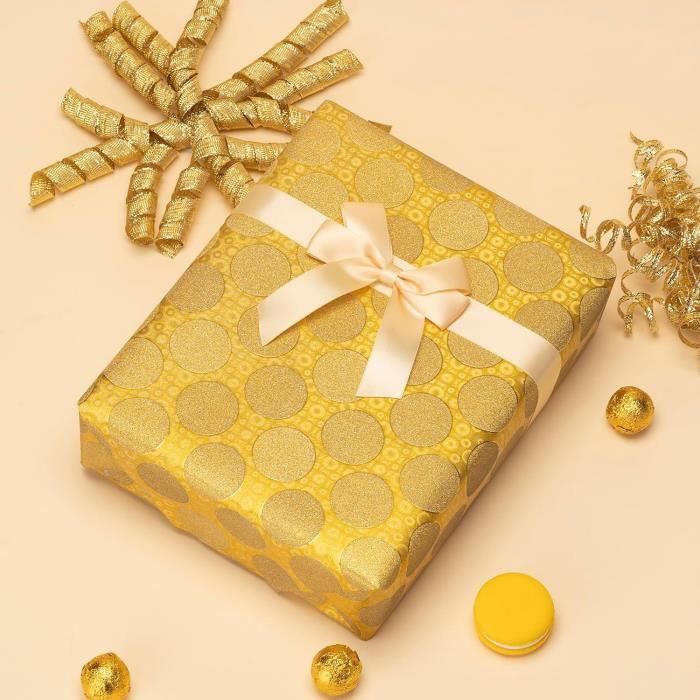 2 Rouleaux Papier Cadeau Or(43Cm X 5M),Papier D'Emballage Doré Pour Noël,Vacances,  Mariage, Cadeau De Naissance[k573] - Cdiscount Beaux-Arts et Loisirs  créatifs