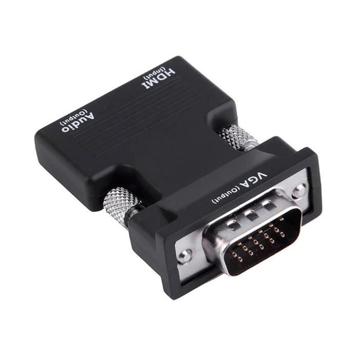 Adaptateur convertisseur 1080P HDMI femelle vers VGA mâle + câble audio  Dongle 3,5 mm stéréo yk317