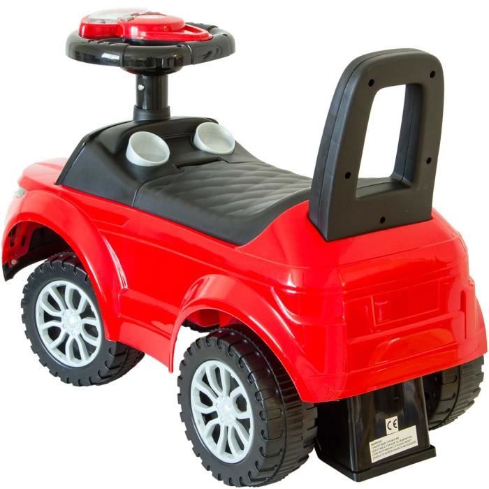 Porteur b b voiture rouge avec musique et lumi re pousseur