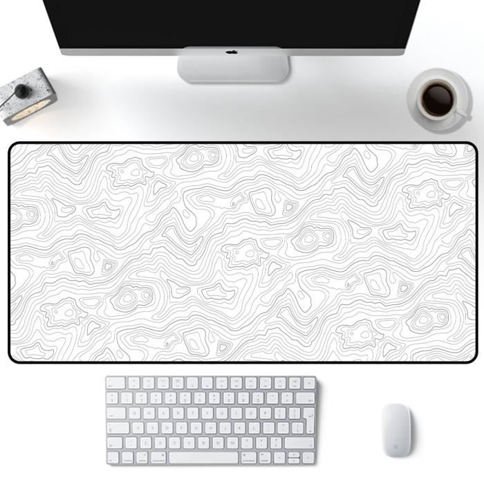 Ovenbird Grand tapis de souris pour ordinateur de jeu, grand tapis de souris  blanc pour bureau, joli sous-main japonais pour clavier et souris, blanc,  80 x 30 x 0,3 cm : 