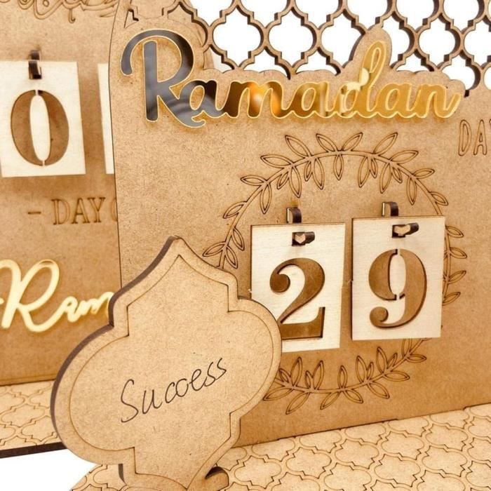 l'Ramadan en bois 2023, Calendrier du Compte À Rebours du Ramadan 30 jours  avec Tiroirs, Ramadan Mubarak Lampe Décorations pour Maison Fête Ramadan et  l'Aïd, Cadeau pour enfants : : Jeux et
