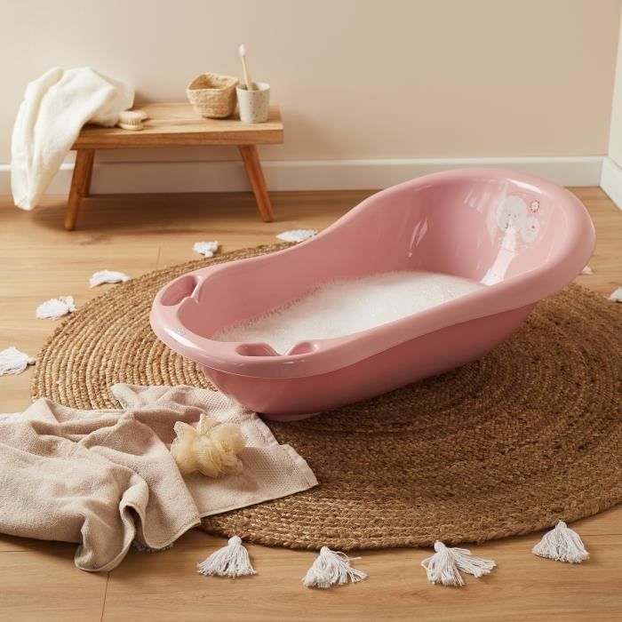 Baignoire Ergonomique Pour Bébé Keeeper – De 0 à 12 Mois, Couleur Rose Nordique, 84 Cm, Légère Et Stable