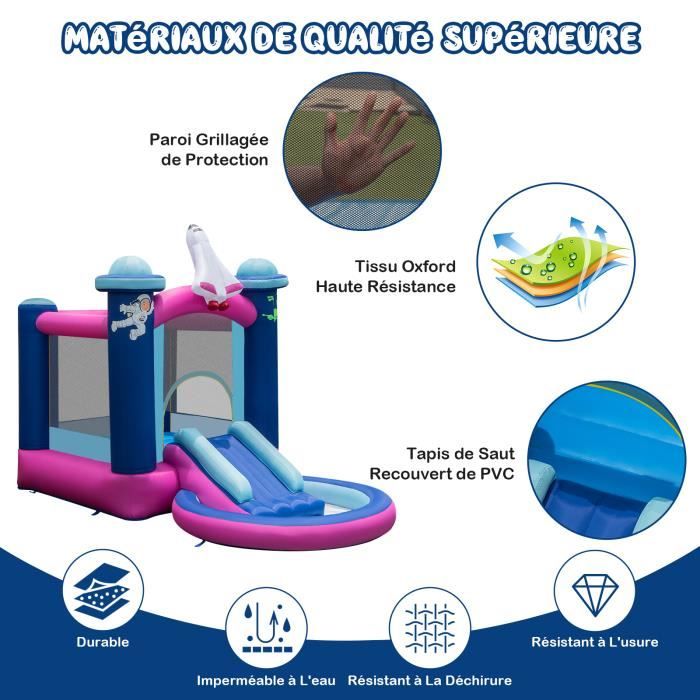 Toboggan Aquatique Extra-Long 480 X 70 Cm Pour Pelouse - Avec Planche Gonflable, Arroseur Intégré, Coussinets Sécurité, Cadeau Été Enfant