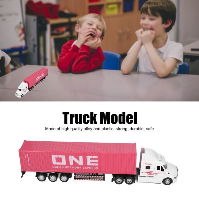 SALUTUYA Modèle de camion porte-conteneurs 1: 48 Jouet Modèle de Camion de Conteneur en jeux talkie-walkie Camion rouge - Jeux - Jouets