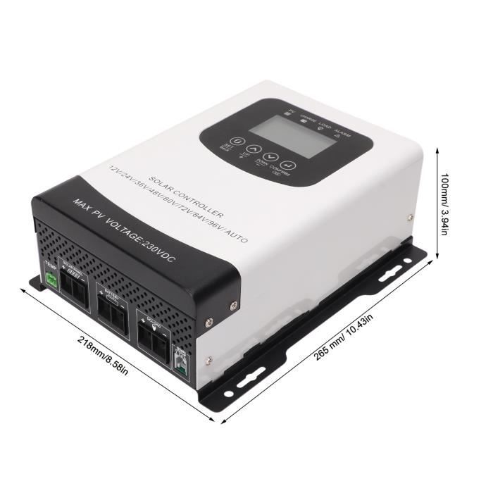 Contrôleur Charge Solaire MPPT 24V-72V - Écran LCD, Entrée DC12-60V, 600W Max, Pour Batterie Lithium