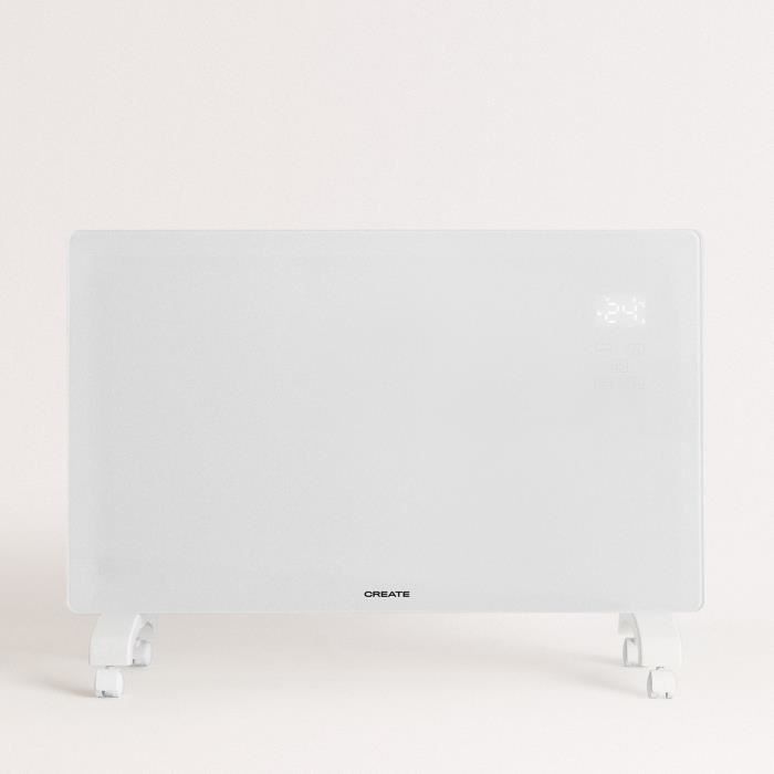 Radiateur Electrique Radiateur électrique Intelligent Aigostar Helen - Panneau Verre Fin 1000/2000W, Wi-Fi, Alexa, Minuterie, Fixation Murale Ou Pieds
