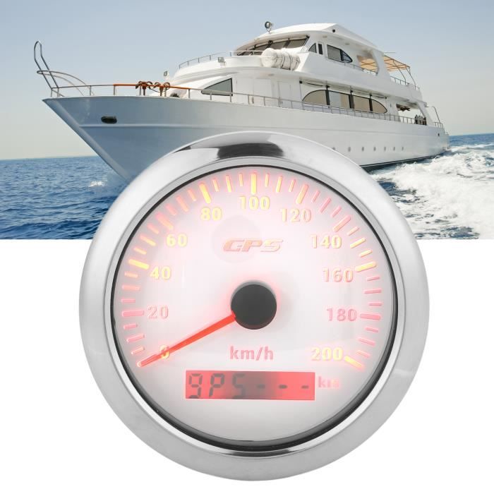 Compteur de vitesse GPS 52mm 0-80 KM/H 120 km/h 200 kmh, odomètre, trépied avec antenne GPS, rétro-éclairage 7 couleurs pour moto et bateau 12V 24V Compteur de vitesse GPS 52mm 0-80 KM/H 120 km/h 200 kmh, odomètre, trépied avec antenne GPS, rétro-éclairage 7 couleurs pour moto et bateau 12V 24V