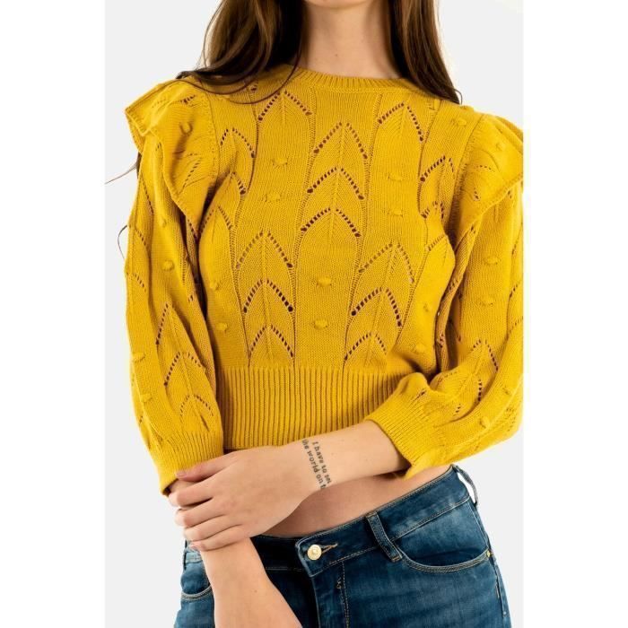Pull leger morgan 221 mspring mimosa XL Jaune Cdiscount Pret a Porter
