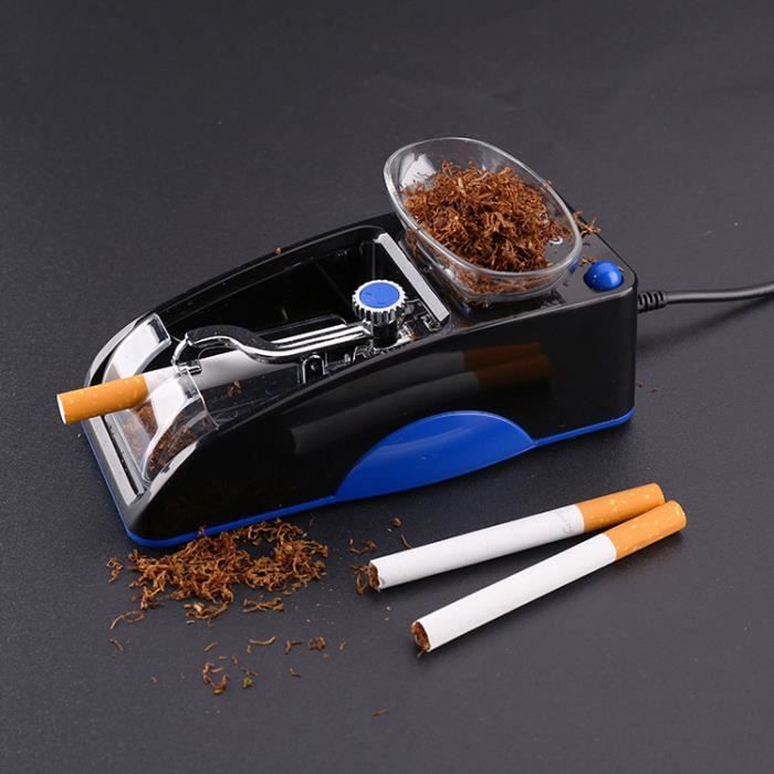 machine a cigarette électronique Machine à rouler les cigarettes électrique automatique avec injecteur,  diamètre : 6,5 mm, prise secteur : prise européenne (bleue)