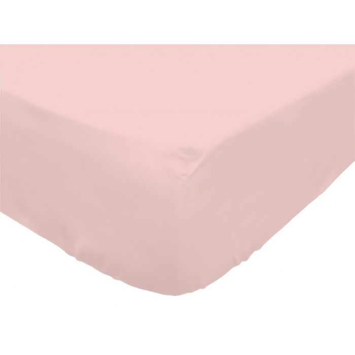 Drap housse 140x200 cm en coton uni rose par Soleil d'ocre - Cdiscount  Maison