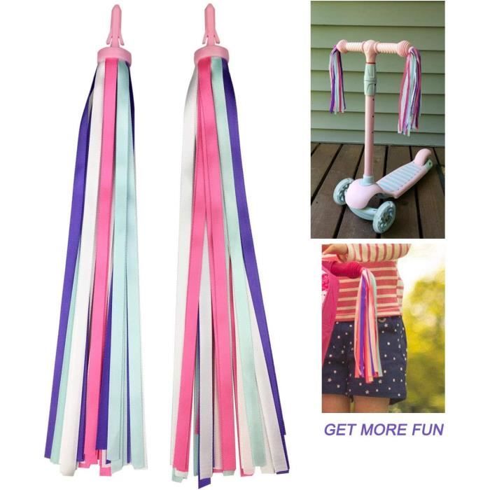 2 Paires De Rubans Pour Vélo Enfant – Guirlandes Multicolores Pour Guidon, Déco Fun Et Colorée Pour Trottinette Et Vélo (Garçons Et Filles)