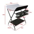 HAMP® Table à Langer Pliable/Portable pour Bébé avec Panier de Rangement, Plan à Langer Hauteur ergonomique, Tissu imperméable, Noir-2