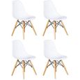 JKK Lot de 8 chaises Scandinave design La mode Salle à Manger Chaises de Blanc Chaise - 45cm * 30cm * 82cm-Cuisine,Salon,Bureau-2