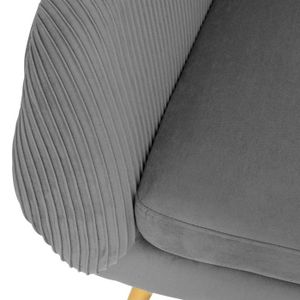 Fauteuil Velours Atmosphera Solaro Moutarde | Assise Confortable Design Plissé