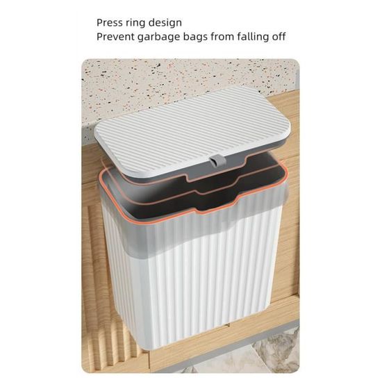 Poubelle Voiture Avec Couvercle Yimomoyi - Lot De 2 Mini Poubelles + 4 Rouleaux Sacs - Noir