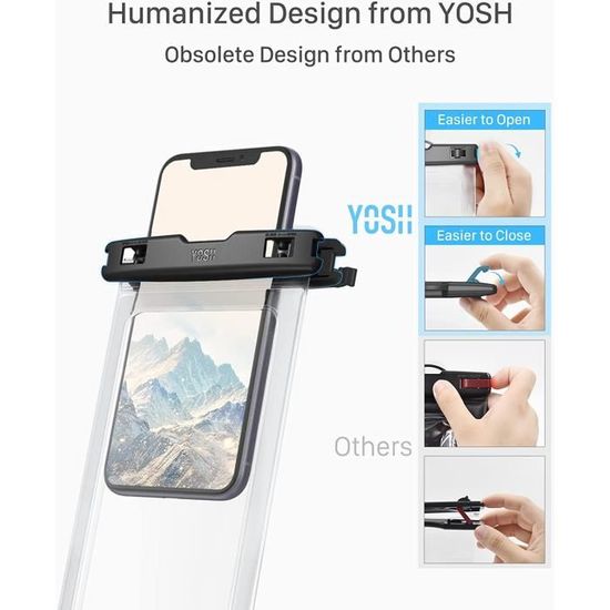 Housse étanche Flottante Pour Smartphone - IPX8 30 Mètres - Pour IPhone Jusqu'à 6.9 Pouces - Transparente, écran Tactile - Plage, Piscine, Sports D'eau