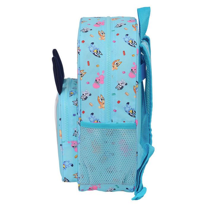safta BLUEY - Zaino asilo con carrello, ideale per bambini di diverse età, comodo e versatile, qualità e resistenza, 22 x 10 x 27 cm, colore celeste, azzurro, Estándar, Casual