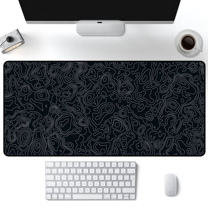 Grand tapis de souris noir et blanc, 900x400mm, accessoire pour ordinateur  de jeu et d'entreprise, 50x100cm - AliExpress