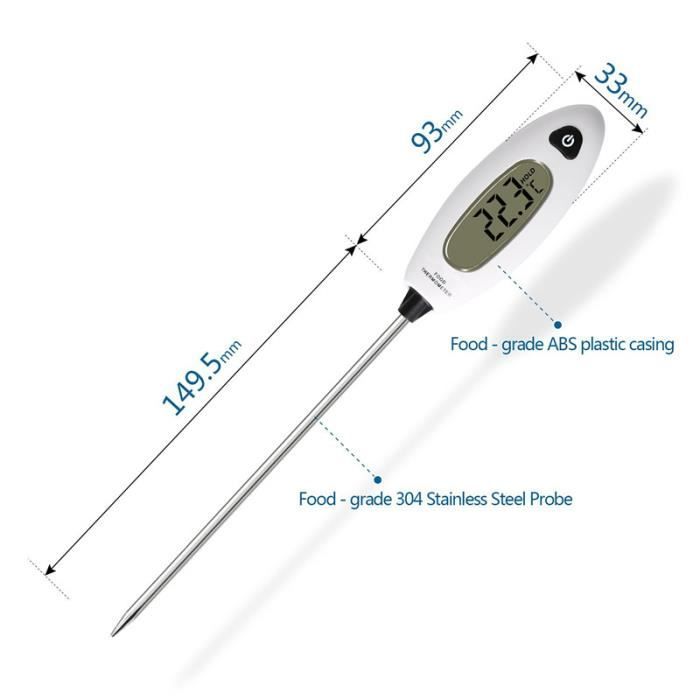 Thermomètre Brassage Maison à Sonde Longue 12 Pouces - Cadran Métal Avec Pince, Précis Pour Bière, Vin, Cuisson Et Ébullition