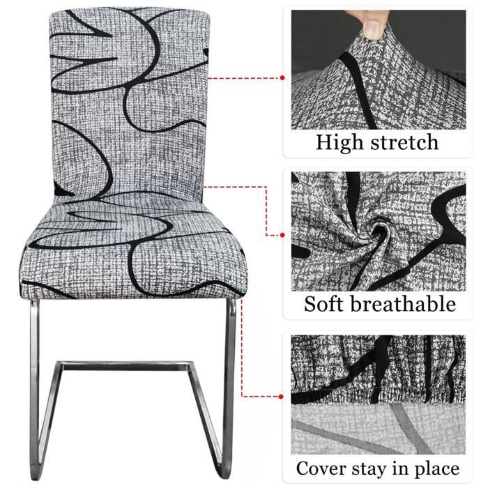 Dioxide Lot de 4 Housse de Chaise de Salle à Manger Imperméable Extensible, Moderne Lavable Universel Housse Chaise de Cuisine, Décor de Cuisine Maison Housse pour Chaise (Noir/Black 4PCS Dioxide Lot de 4 Housse de Chaise de Salle à Manger Imperméable Extensible, Moderne Lavable Universel Housse Chaise de Cuisine, Décor de Cuisine Maison Housse pour Chaise (Noir/Black 4PCS