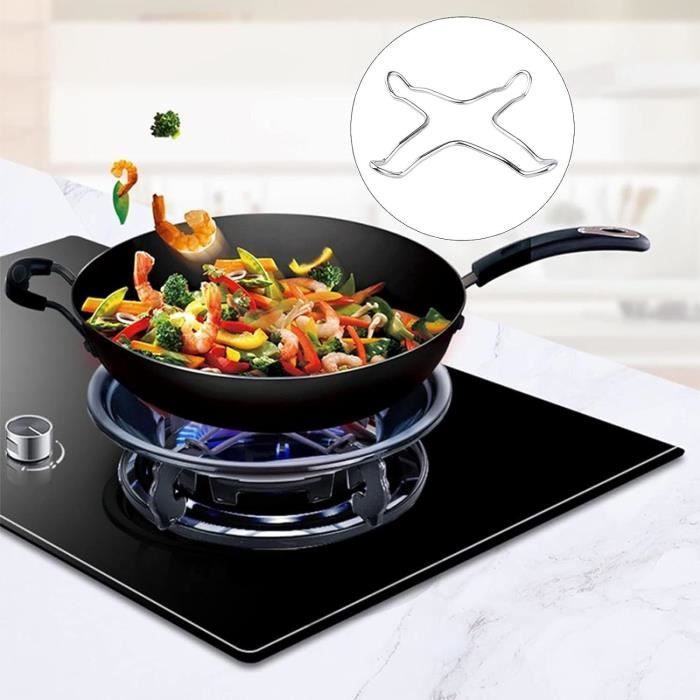 Support Réducteur De Gaz Pour Cuisinière - Lot De 2 En Acier Inoxydable 10x10 Cm - Stabilise Petites Casseroles Et Woks