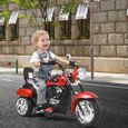 COSTWAY Moto Électrique 6V pour Enfants Scooter avec 3 Roues Effet Sonore et Lumineux, 3Km/h Max, 3 Ans + Style de Chopper Rouge-3