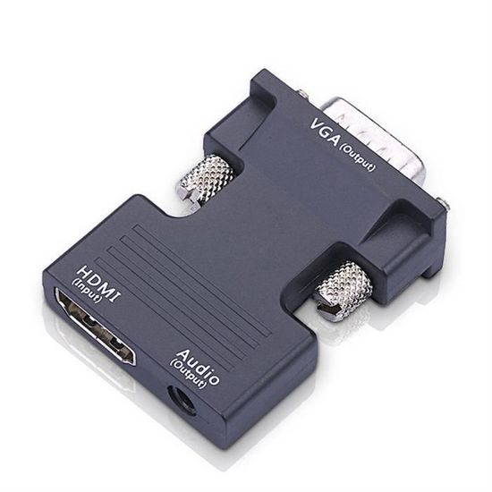 Outbit Adaptateur 1080P HDMI Femelle vers VGA m/âle avec Adaptateur de convertisseur de Sortie Audio