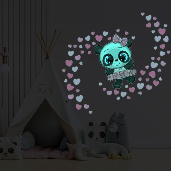 Stickers Phosphorescents Nuage Et Cœurs – Décoration Murale Pour Chambre D'enfant, Brillent Dans Le Noir, 20 X 25 Cm - 3
