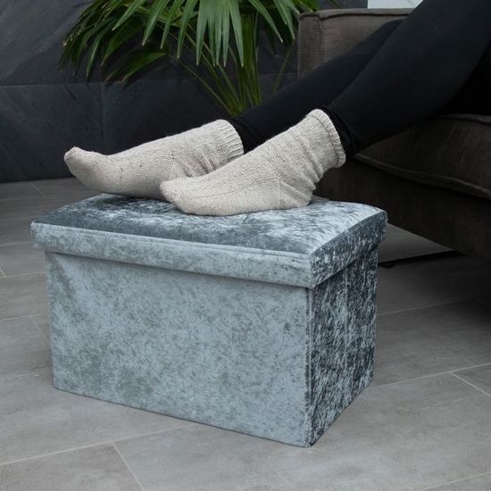 Banc Pliable Cube 49x30x30cm Marron - Siège Rangement Avec Couvercle Tissu Lin