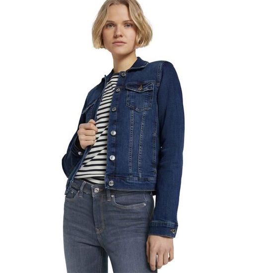 TOM TAILOR Veste En Jean Femme Used Mid Stone Blue Denim M Used mid stone blue denim Cdiscount Pret a Porter