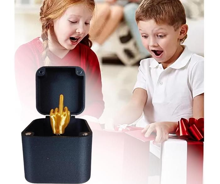 Coffret Cadeau Humoristique Adulte - Boîte Surprise à Dévisser Avec Doigt D'honneur Imprimé 3D | Farce Pour Noël, Halloween, Anniversaire