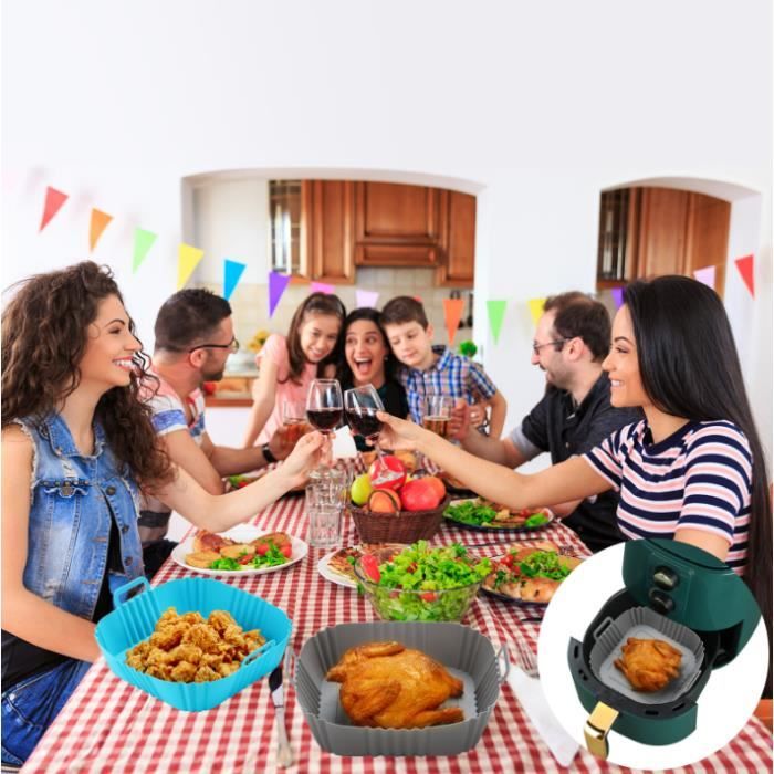 Moule Air Fryer Lot De 3 Doublures De Friteuse à Air En Silicone Réutilisables Pour Friteuse à Air, Accessoires De Cuisine De Qualité Alimentaire,Accessoires air fryer